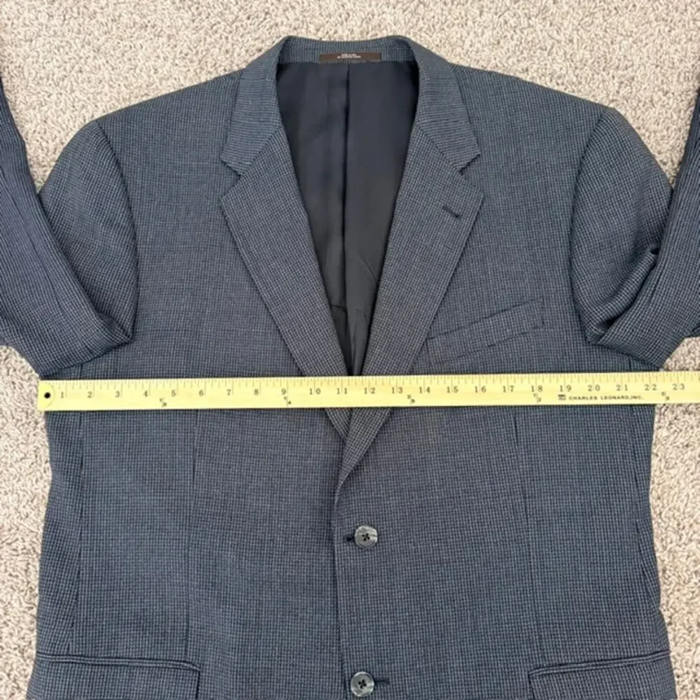 Joseph Abboud Sport Coat Men 44R Blue-Gray Worsted Wool Modern Business Travel